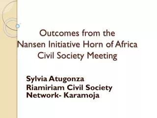 Outcomes from the Nansen Initiative Horn of Africa Civil Society Meeting