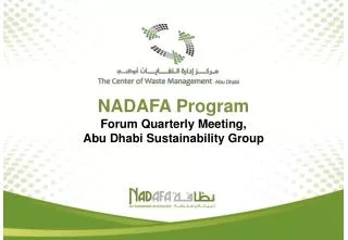 NADAFA Program Forum Quarterly Meeting, Abu Dhabi Sustainability Group