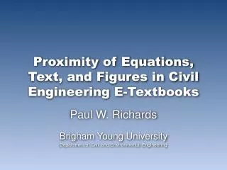 Proximity of Equations, Text, and Figures in Civil Engineering E-Textbooks