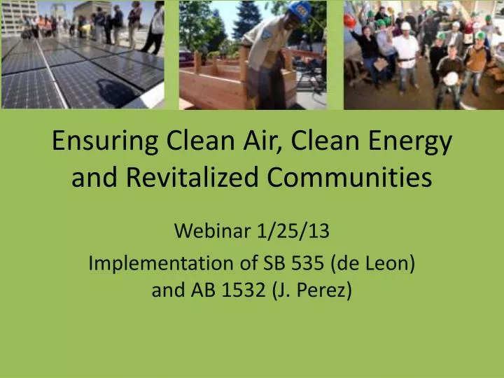 ensuring clean air clean energy and revitalized communities