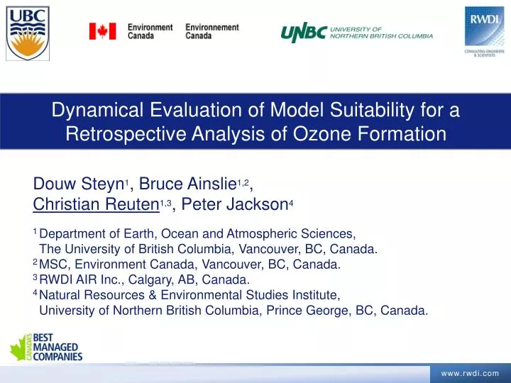 dynamical evaluation of model suitability for a retrospective analysis of ozone formation