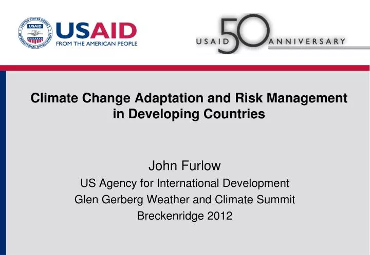 climate change adaptation and risk management in developing countries