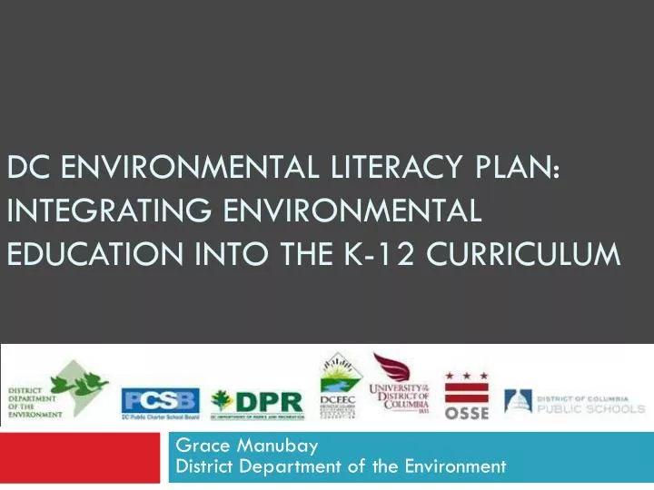 dc environmental literacy plan integrating environmental education into the k 12 curriculum