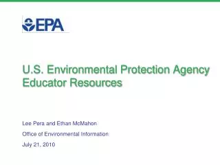 U.S. Environmental Protection Agency Educator Resources