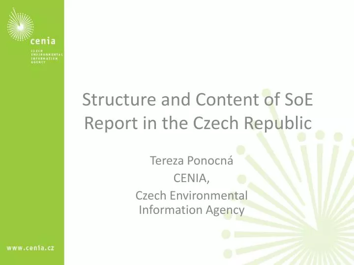 structure and content of soe report in the czech republic