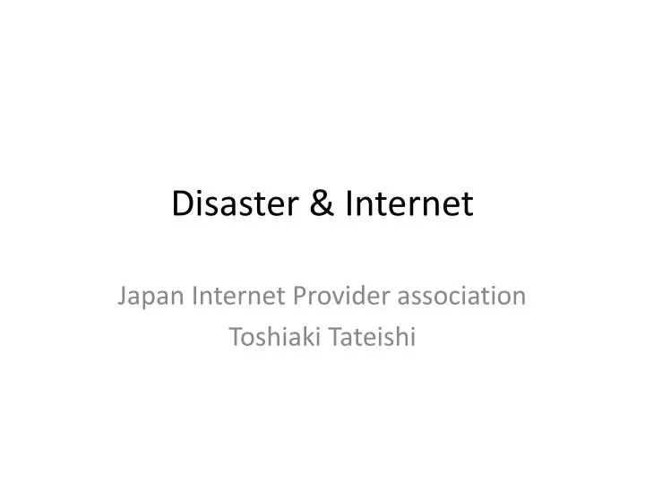 disaster internet