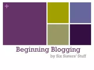 Beginning Blogging