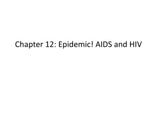 Chapter 12: Epidemic! AIDS and HIV