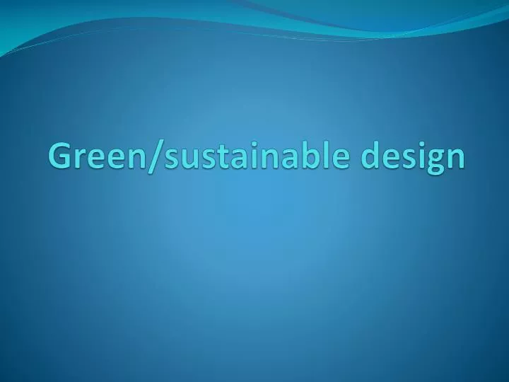 green sustainable design