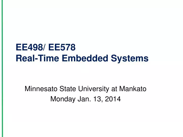 ee498 ee578 real time embedded systems