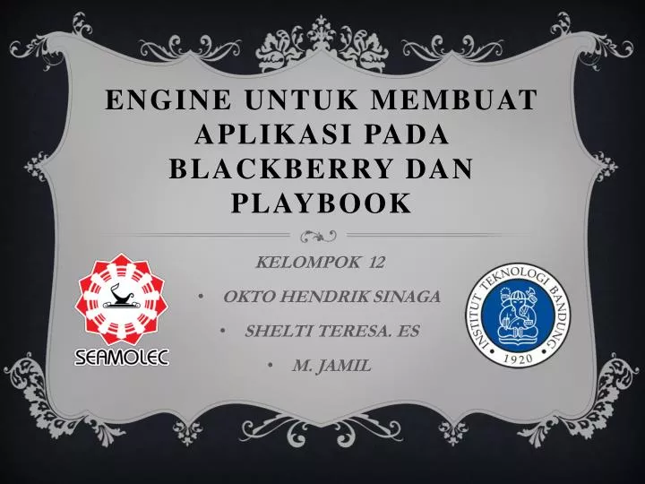 engine untuk membuat aplikasi pada blackberry dan playbook