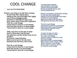 COOL CHANGE