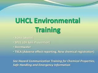 UHCL Environmental Training