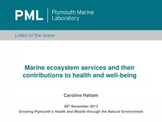 Marine ecosystem services and their contributions to health and well-being