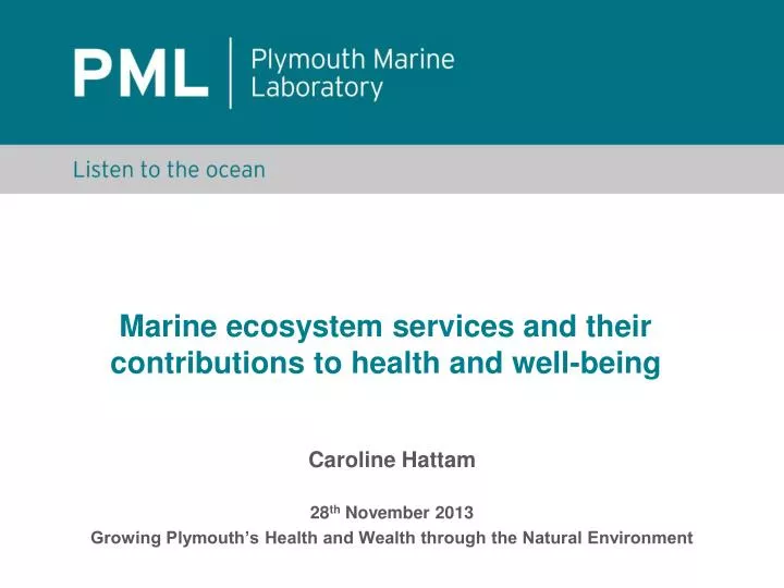marine ecosystem services and their contributions to health and well being