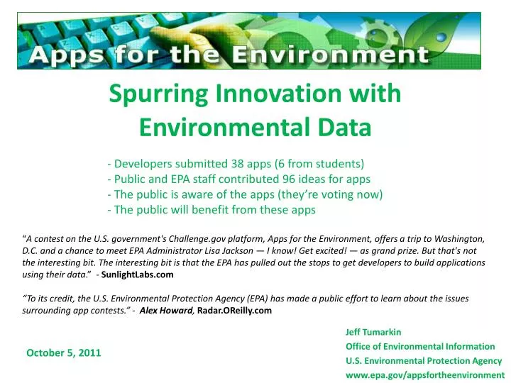 spurring innovation with environmental data