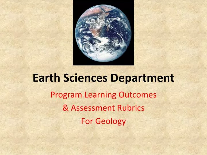 earth sciences department