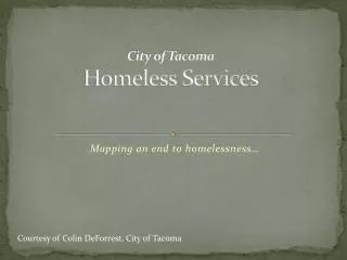 City of Tacoma Homeless Services