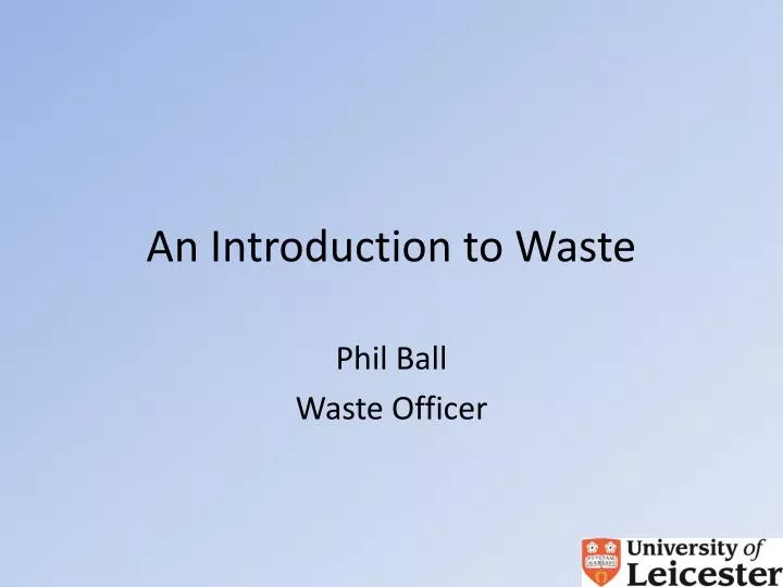 an introduction to waste