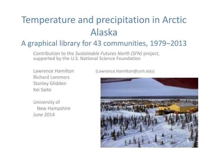 temperature and precipitation in arctic alaska a graphical library for 43 communities 1979 2013