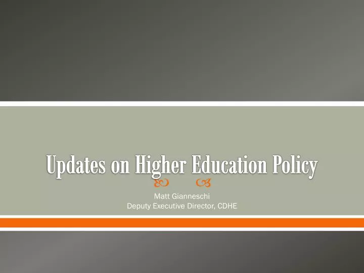 updates on higher education policy