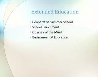 Extended Education