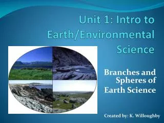 Branches and Spheres of Earth Science