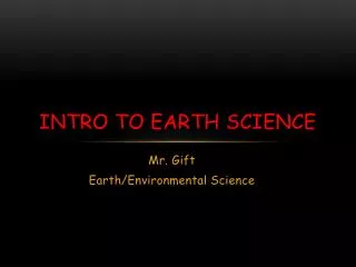 Intro to Earth science