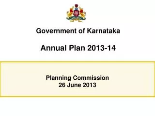 Government of Karnataka Annual Plan 2013-14