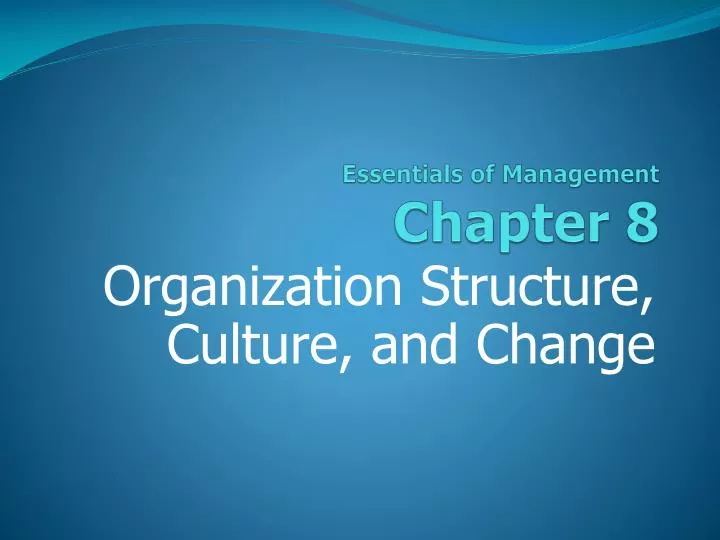 essentials of management chapter 8