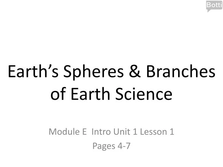 earth s spheres branches of earth science