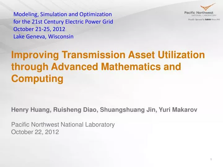 improving transmission asset utilization through advanced mathematics and computing