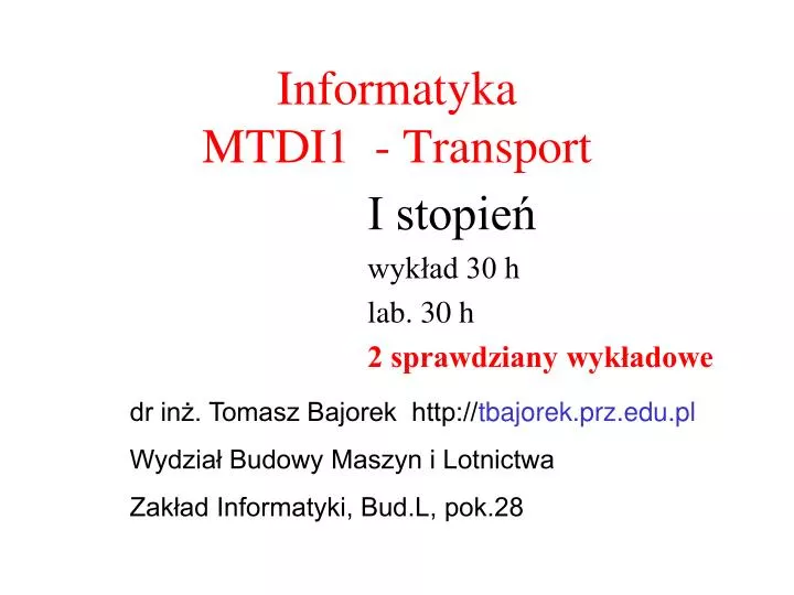 informatyka mtdi1 transport