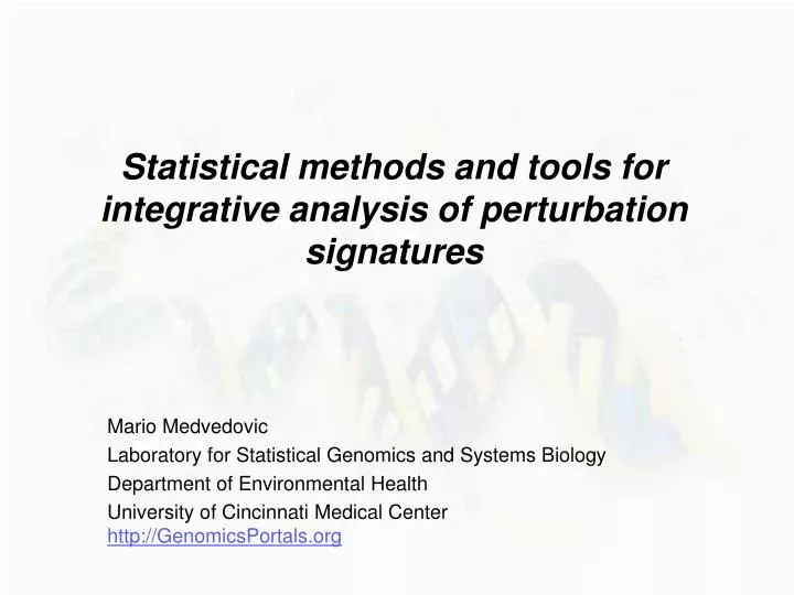 statistical methods and tools for integrative analysis of perturbation signatures