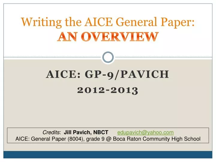 writing the aice general paper an overview