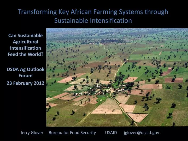 can sustainable agricultural intensification feed the world usda ag outlook forum 23 february 2012