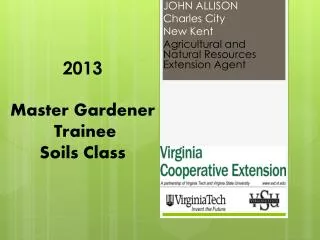 2013 Master Gardener Trainee Soils Class