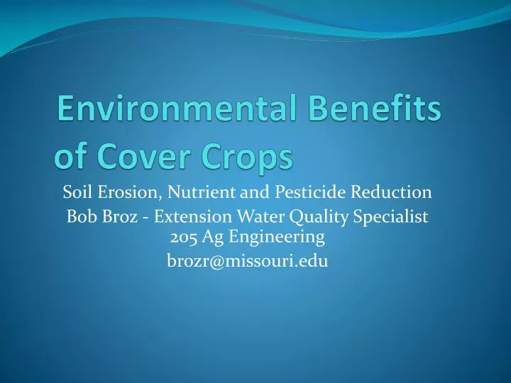 environmental benefits of cover crops