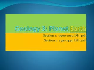 Geology 3: Planet Earth