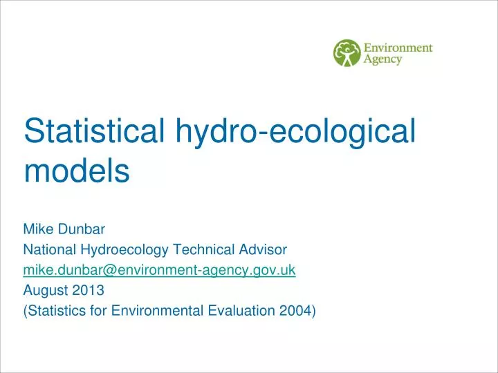 statistical hydro ecological models