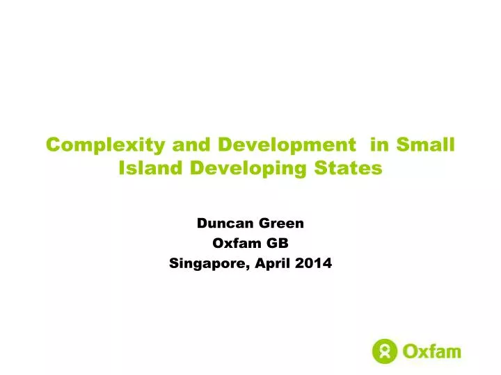 complexity and development in small island developing states