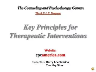 The Counseling and Psychotherapy Centers
