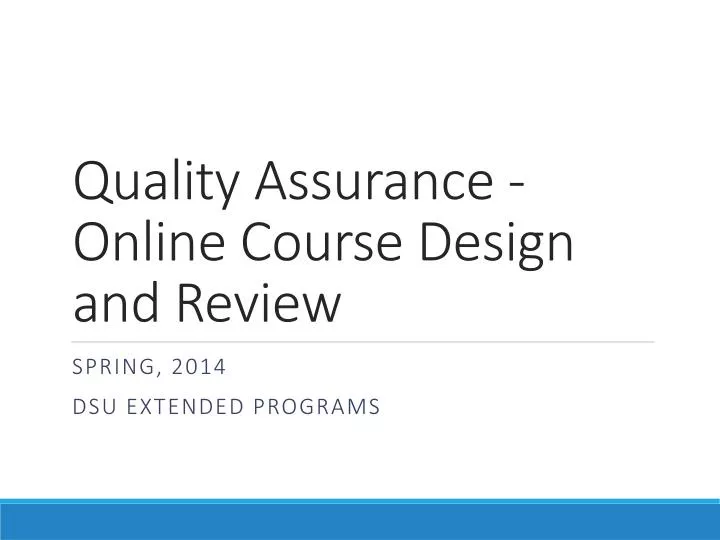 quality assurance online course design and review