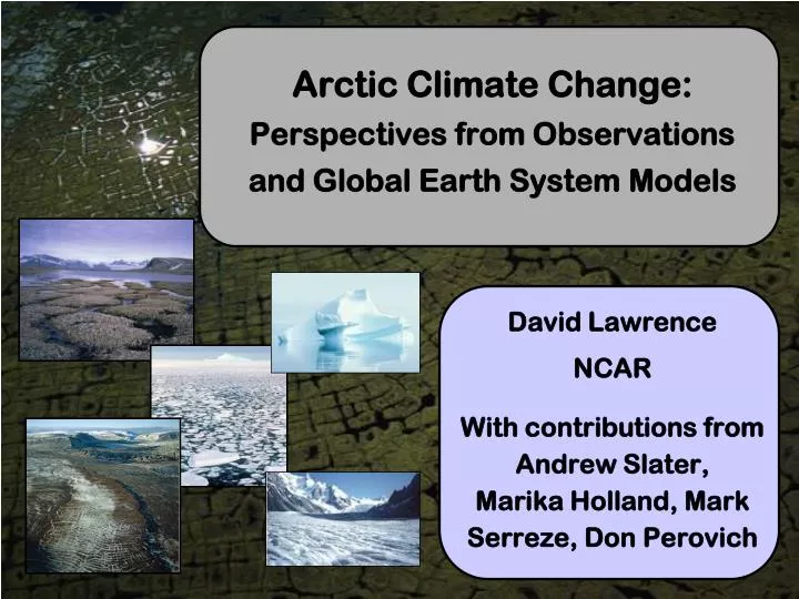arctic climate change perspectives from observations and global earth system models