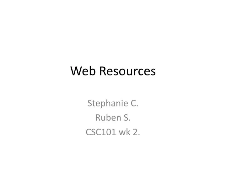 web resources