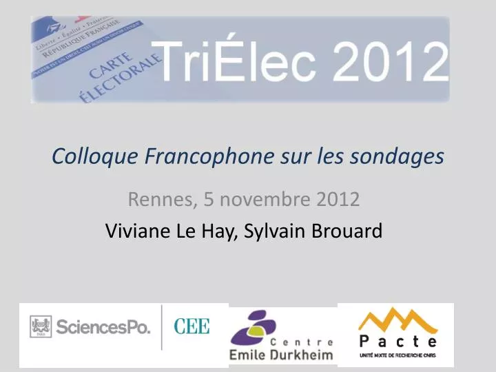 colloque francophone sur les sondages