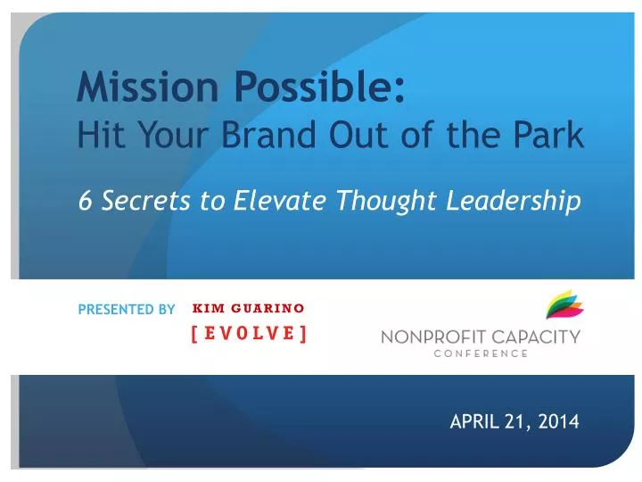mission possible hit your brand out of the park