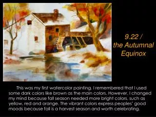 9.22 / the Autumnal Equinox