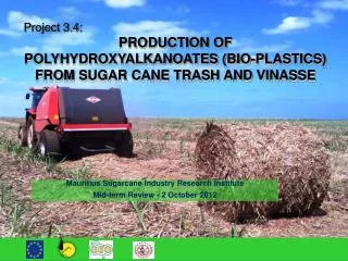 Project 3.4: PRODUCTION OF POLYHYDROXYALKANOATES (BIO-PLASTICS) FROM SUGAR CANE TRASH AND VINASSE