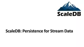 ScaleDB: Persistence for Stream Data